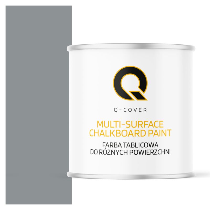 Farba Tablicowa Do Ścian Pisania Kredą Q-Cover Kolor Szary RAL7045 Mat 2.5L
