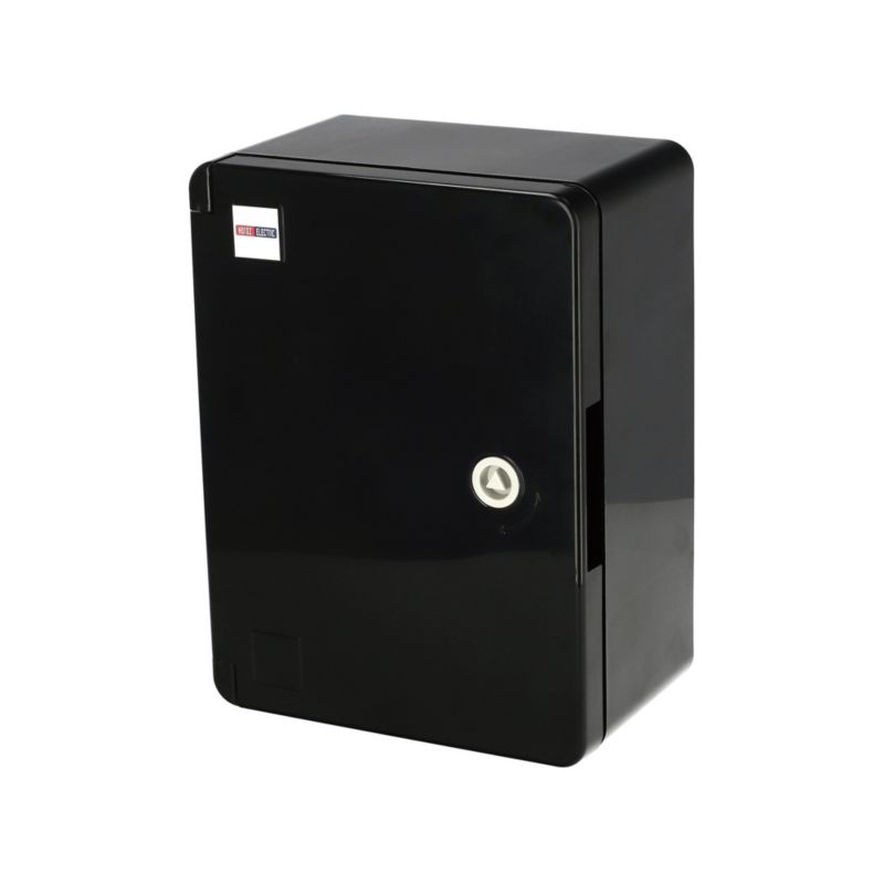 Obudowa standardowa ABS 210x280x130 HOROZ z ocynkowaną płytą montażową (nieprzezroczysta) czarna 1 szt.