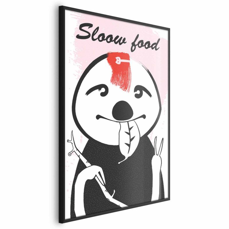 Plakat Artgeist Leniwiec trendsetter 60x90 cm z ramą czarną 1 szt