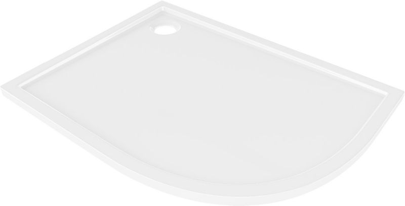 Brodzik półokrągły asymetryczny Mexen Flow biały 80x90 cm 1 szt.