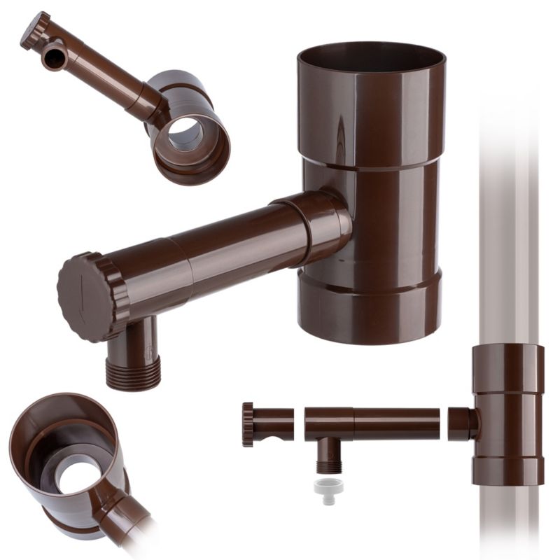 Łapacz Deszczówki KADAX Zbieracz Wody Deszczowej Z Rynny Zaworem Chwytacz 90mm 1szt.