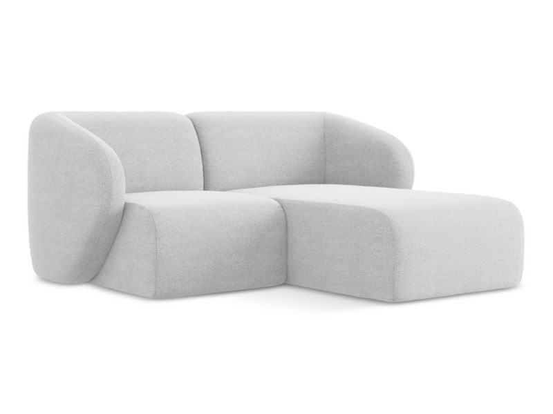 Narożnik prawostronny LaMiaSofa CERVO z tkaniny bouclé 178x166 cm srebrny 1 szt.