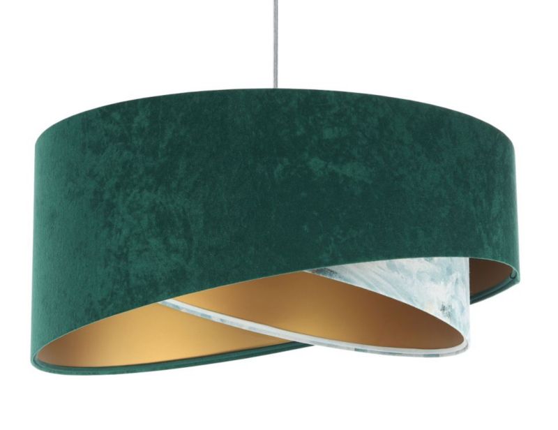 Lampa Bps Koncept wisząca MALACHITE zielona/złota 1 szt