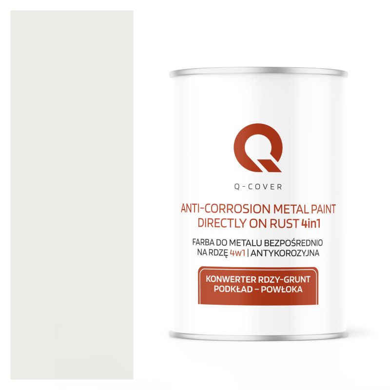 Farba do Metalu Prosto na Rdzę 4w1 Q-Cover Biały sygnałowy RAL9003 Mat 1L