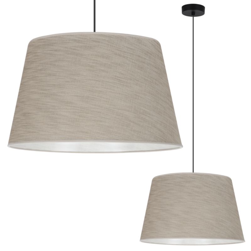 Lampa sufitowa wisząca Light Home LH Len Stożek 1x E27 60W klosz 44cm czarny/beżowy 1szt.