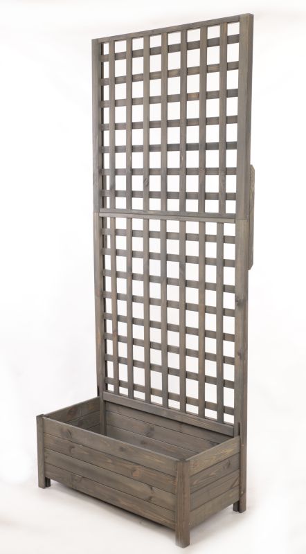 Pergola drewniana MODO24 wysoka z donicą na nogach 190x80x40 cm impregnacja szara 1 szt.