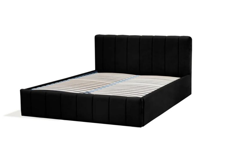 Łóżko tapicerowane Bettso Nina 200x200 do sypialni czarny 1szt.