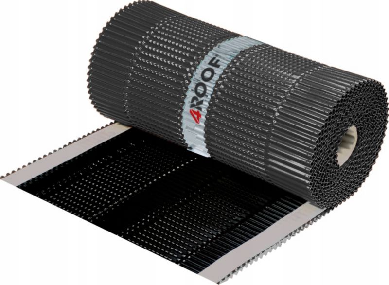 Taśma kalenicowa 4ROOF IZOVENT AL 300 mm 5 m x 2rolki -10mb czarny 100% aluminium dach wentylacja 1kpl.