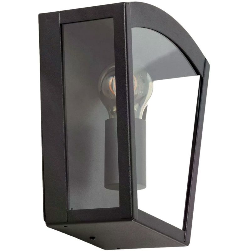 Kinkiet ścienny zewnętrzny Abruzzo Paolo czarno-przezroczysty 1 x E27 x 40W IP44 wym: 24 x 22 x 10 cm - 1 szt.