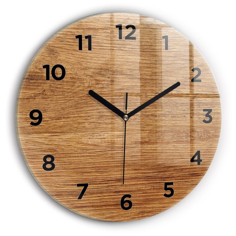 Zegar z czarnymi wskazówkami Wallfluent fi30 cm Jasne drewno 1 szt.
