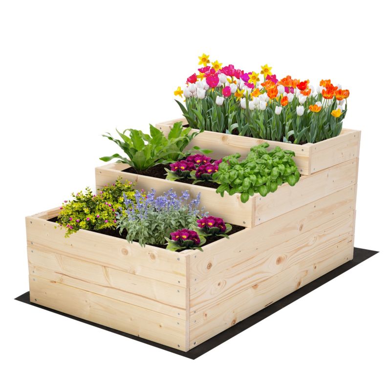 Grządka podwyższona MODO24 45x60x93 cm naturalne drewno szeroka 1 szt.