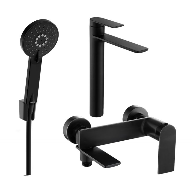 Zestaw wannowy Mexen Zero czarny 1 szt.