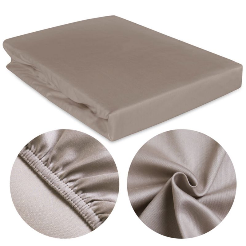 Prześcieradło satynowe z gumką Darymex 180x200 kolor Ciemny beż 1 szt.