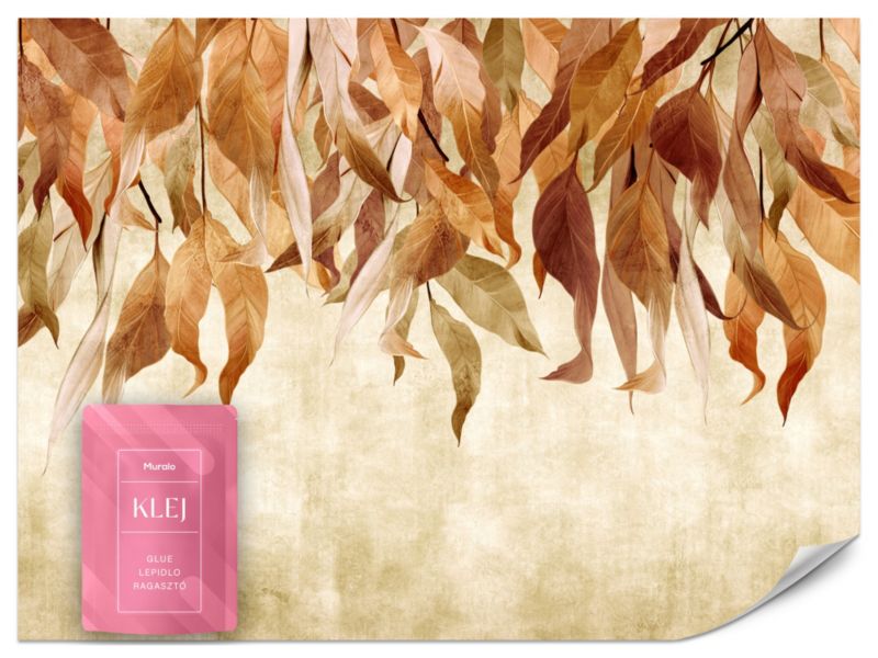 Fototapeta Muralo Jesienne Liście na Tle Muru 500x350 cm 1szt.