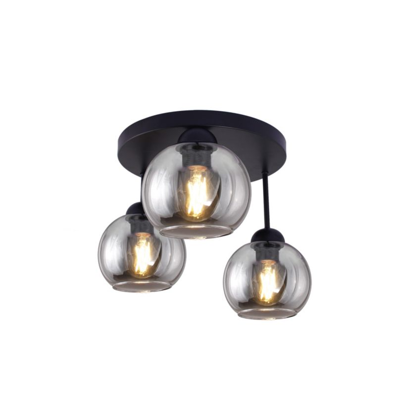 Lampa wisząca LightLogic LL AUNTIL 3xE27 PL 66505 do LED szkło dymione czarna 10W 1 szt.