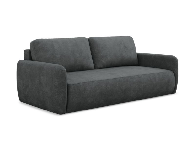 Kanapa 3-osobowa z funkcją spania LaMiaSofa CORLE z tkaniny szenilowej 218x102 cm ciemny szary 1 szt.