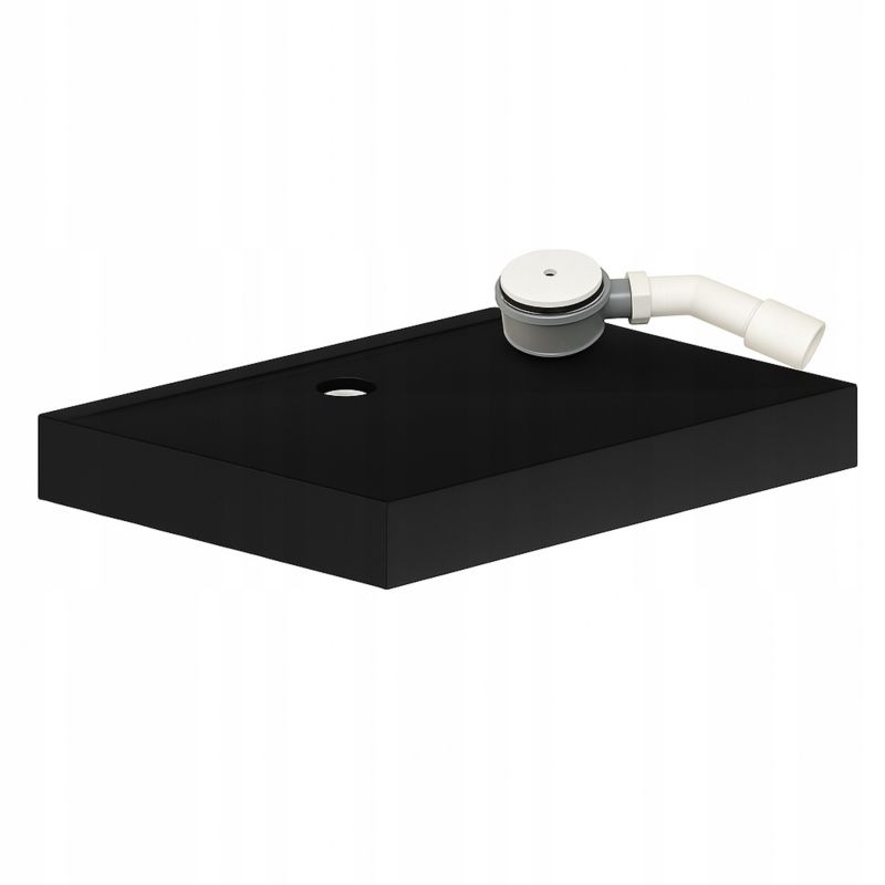 Brodzik prysznicowy niski FENIKS Durasan 120x80x15 czarny prostokątny akrylowy 1 szt.