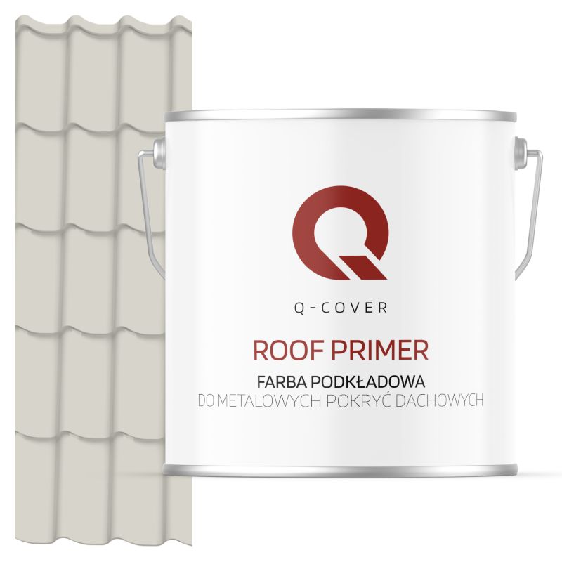 Farba Podkładowa do Metalowych Pokryć Dachowych Q-Cover Biało-szary RAL9002 5L