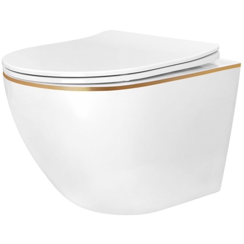 Misa Wc Podwieszana Rea Carlo Mini Tornado Nfq Gold Edge 49X35,5X35Cm 1 Szt