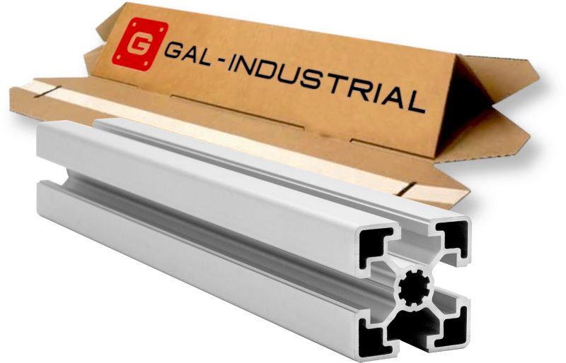 PROFIL KONSTRUKCYJNY ALUMINIOWY GAL-INDUSTRIAL 45x45 otwór 12mm DŁ. 230cm + Cięcie na wymiar 1 szt.
