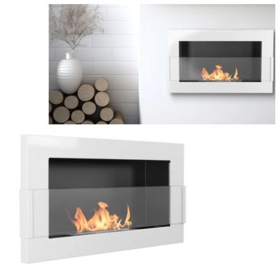 Biokominek BiokominkiGMT wiszący z szybą 650x400 biały połysk 1szt.