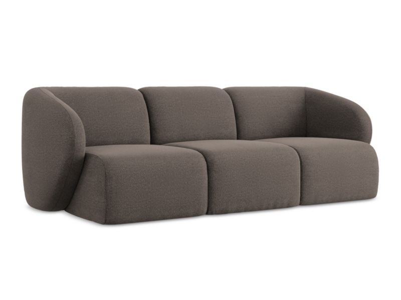 3-osobowa kanapa modułowa LaMiaSofa CERVO z tkaniny bouclé 244x94 cm czekoladowy 1 szt.