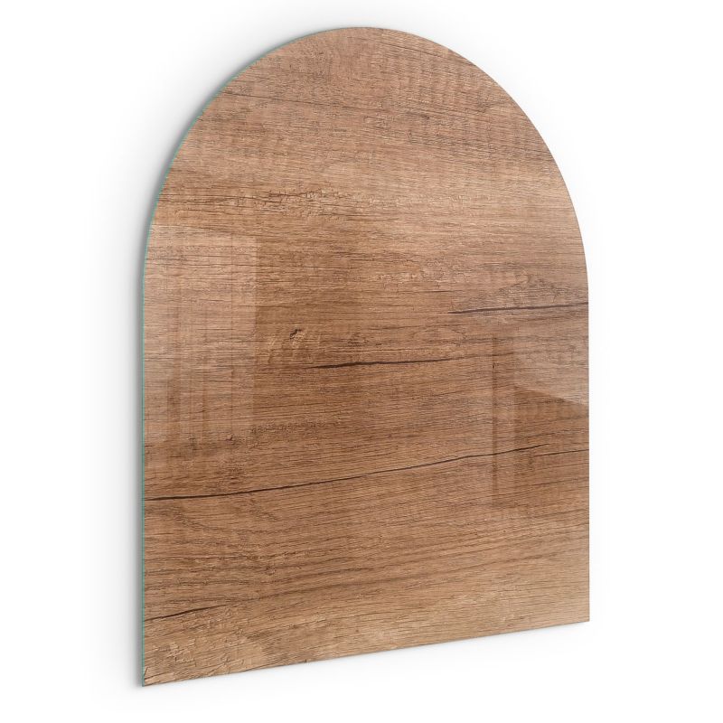 Szklana Podkładka Pod Kominek Półowalny Wallfluent 80x70 cm Naturalna faktura drewna 1 szt.