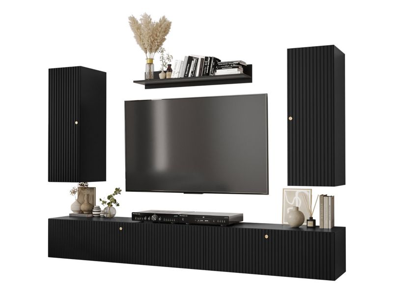 Meblościanka MIRJAN 24 Waldi Slim I 2 czarny 1 kpl.