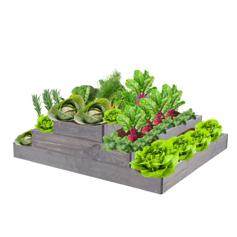 Skrzynia warzywna MODO24 regulowana inspekt 27x117x90 cm szare impregnowane drewno 1 szt