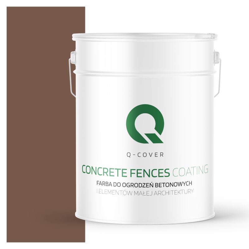 Farba do Ogrodzeń i Płotów Betonowych Q-Cover Czekoladowy F536 10L