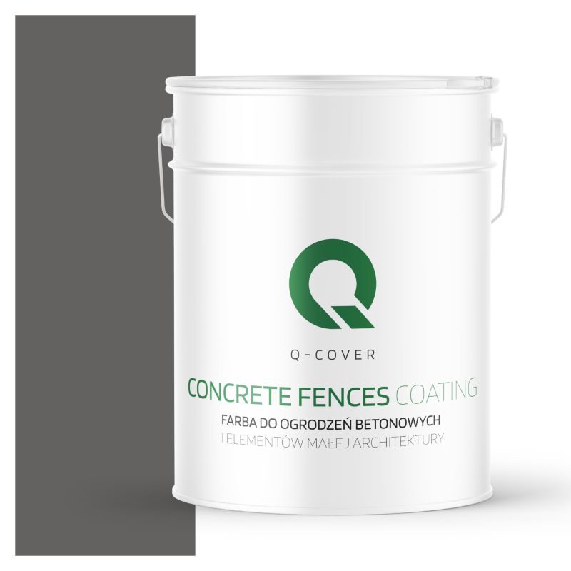 Farba do Ogrodzeń i Płotów Betonowych Q-Cover Szary Ciemny F276 10L