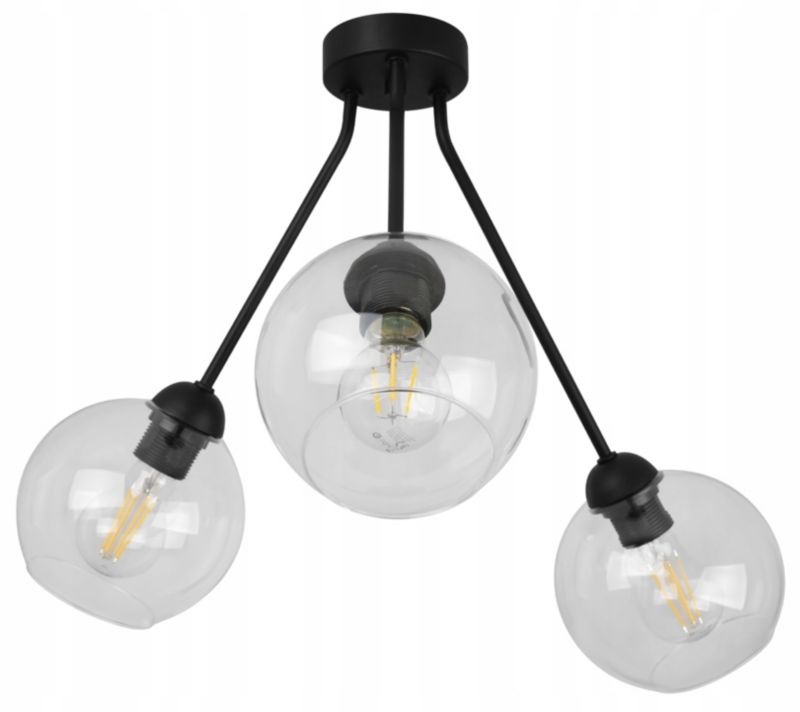 Lampa sufitowa wisząca Light Home LH Trio Haga 3x E27 60W transparentny 1szt.