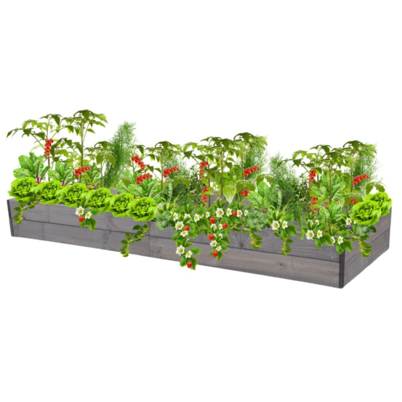 Skrzynia na warzywa MODO24 inspekt szara impregnacja 18x203x80 cm 1 szt.