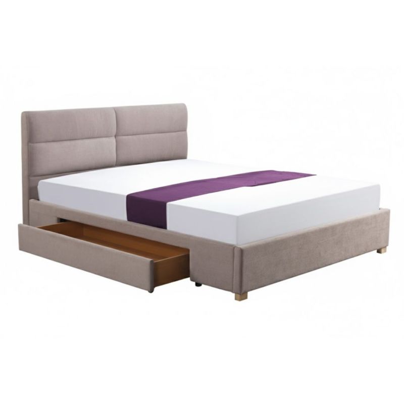 Łóżko Halmar MERIDA 160x200 beżowe z szufladą 1 szt