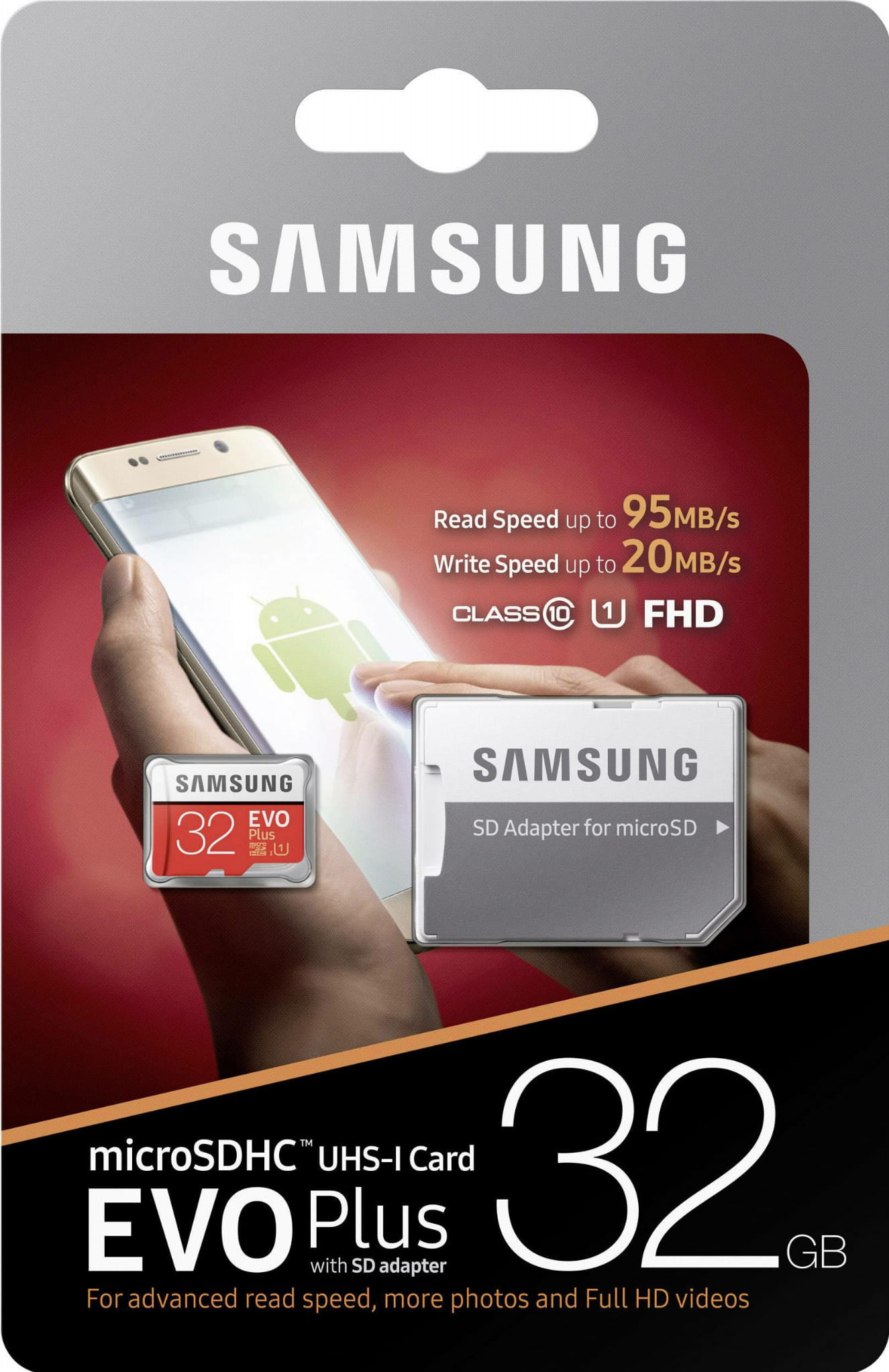 SAMSUNG Micro SDHC 32GB 90/20 EVOPLUS MB-MC32GA/EU - Henryx24