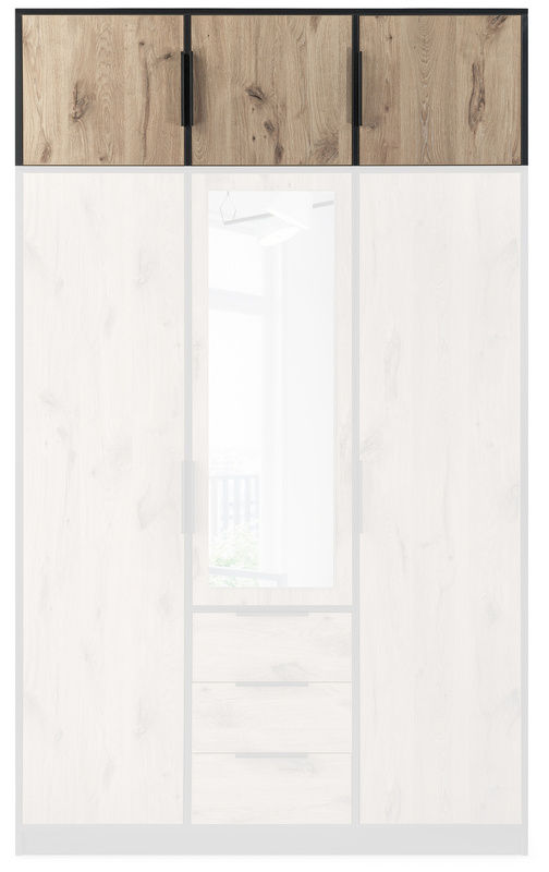 Trzydrzwiowa nadstawka na szafę 150 cm LANTE cichy domyk