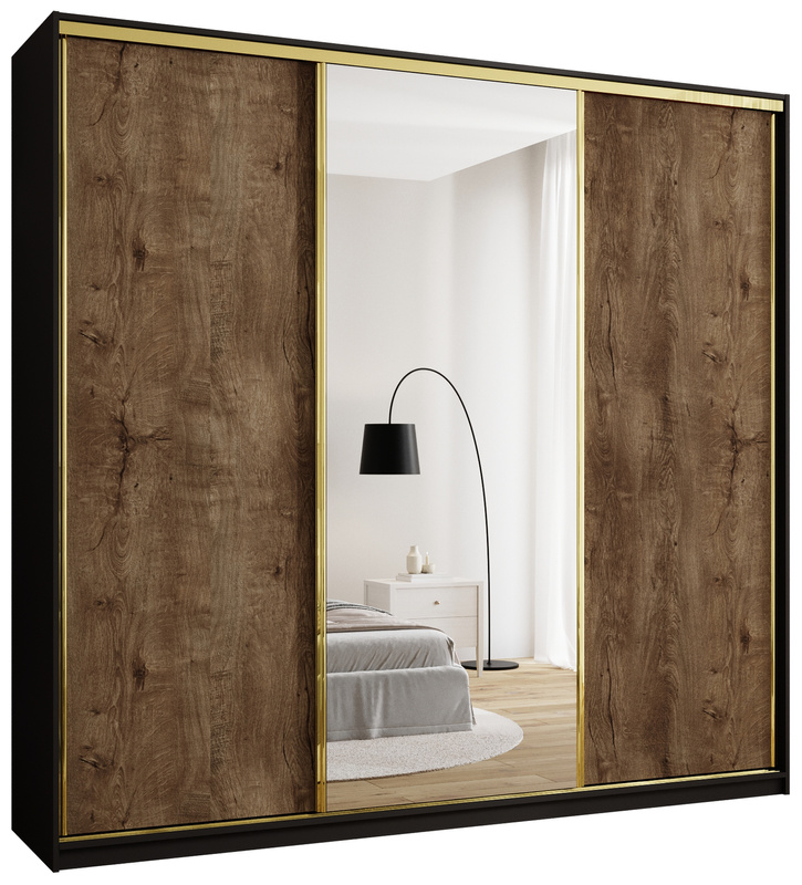 Szafa przesuwna z lustrem 250 cm GOLD NEW MAX lefkas