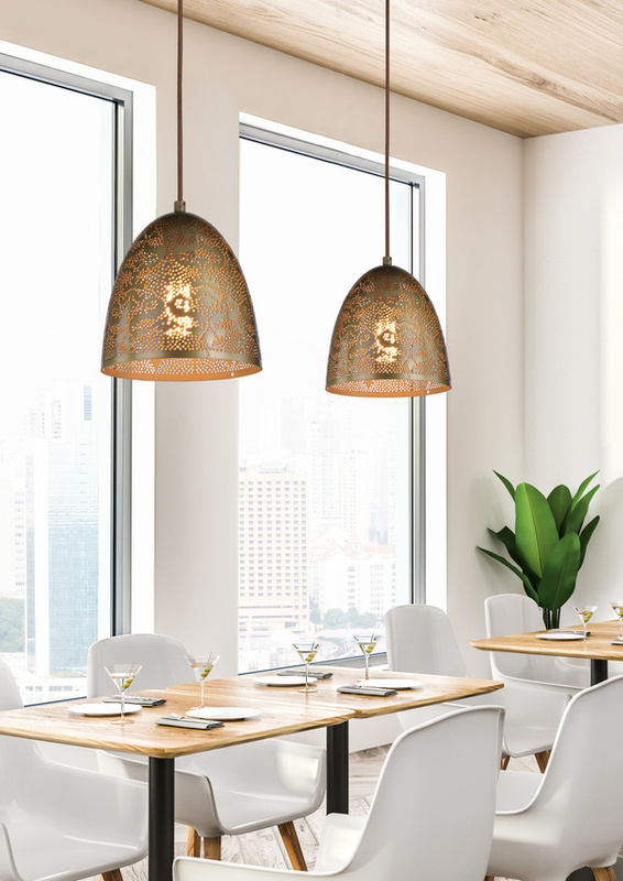 Brązowa lampa wisząca sufitowa do salonu SFINKS metal E27