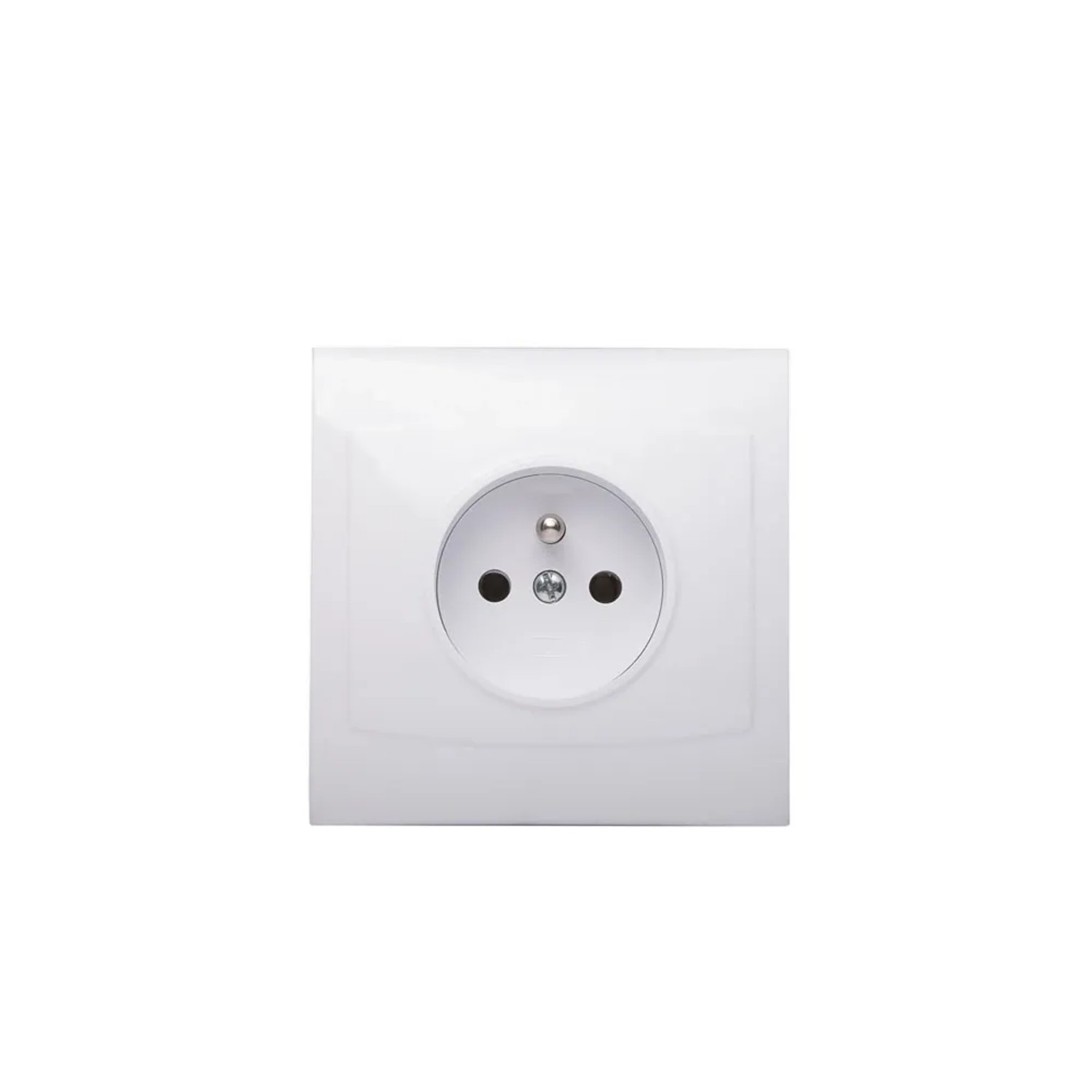 Polmark Gniazdo Vega pojedyńcze z uziemieniem białe