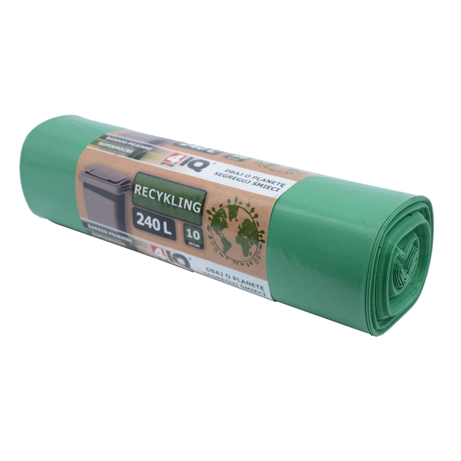 4IQ Worki do recyclingu zielone 240 L - 10 szt.