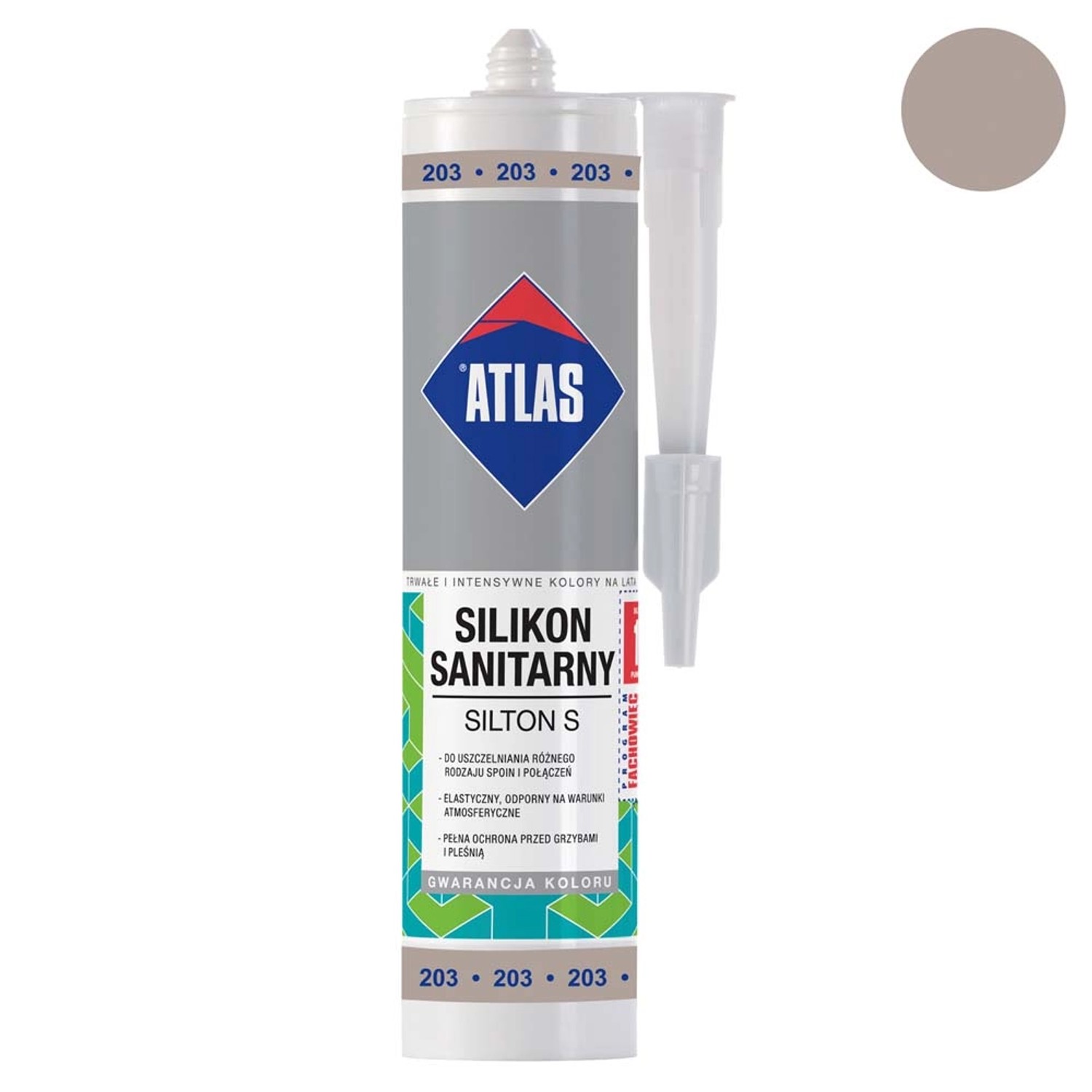 Atlas Silikon sanitarny Silton S 203 stalowy 280 ml