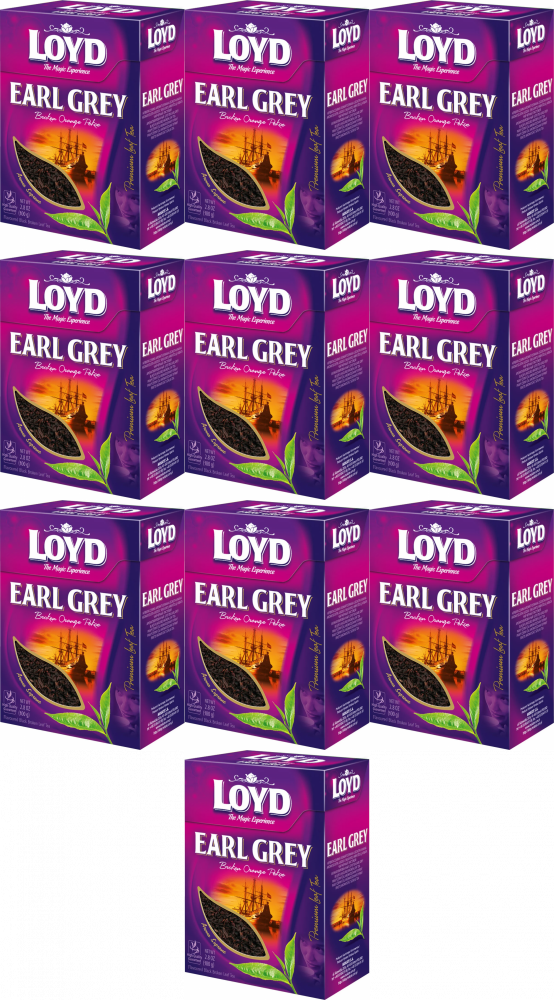 10x Herbata czarna liściasta Loyd Earl Grey, 100g