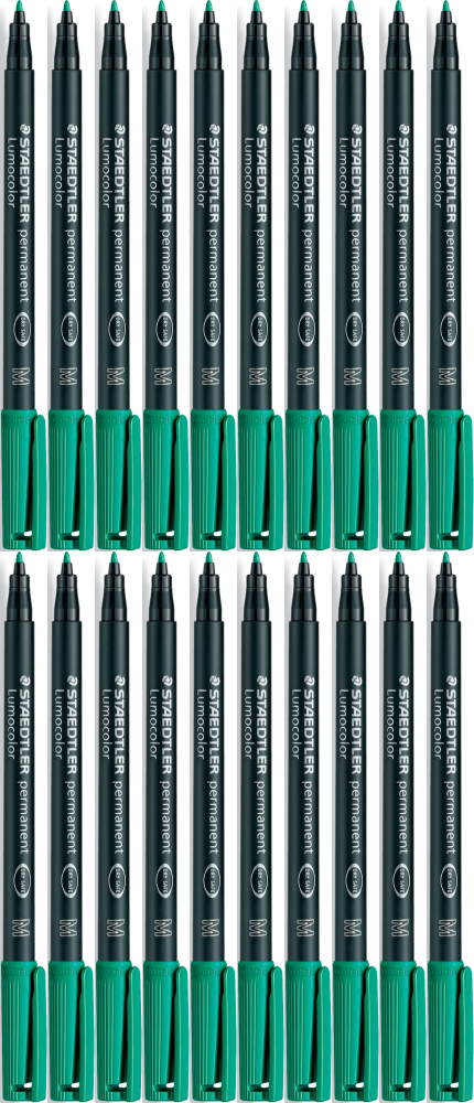 20x Foliopis Staedtler Lumocolor, okrągła, 0.8-1mm (M), zielony