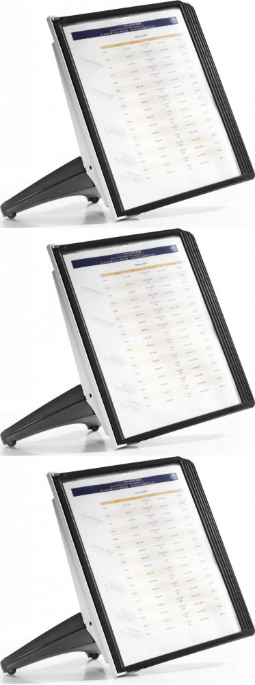 3x System paneli informacyjnych Durable Sherpa Soho Table 5, stołowy, A4, 5 paneli, czarny