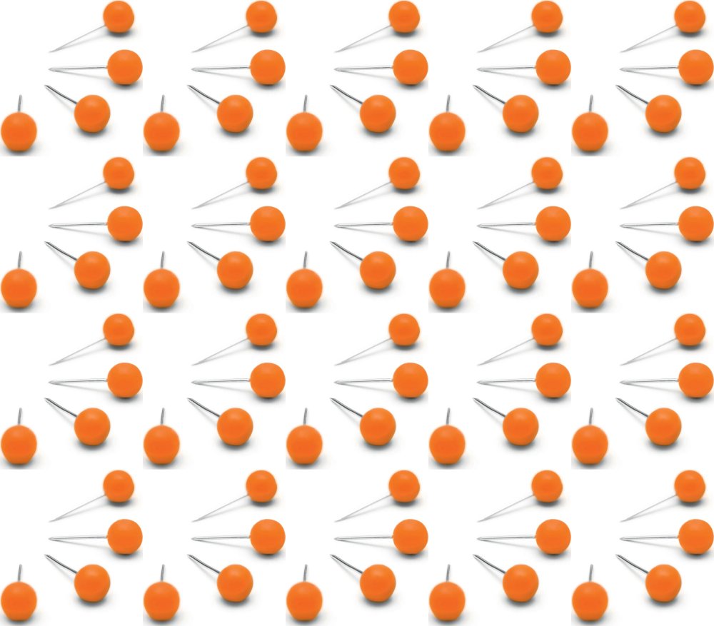 20x Pinezki Nobo, do tablic, 100 sztuk, pomarańczowy