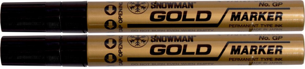 2x Marker olejowy Snowman, gruby, okrągła, złoty