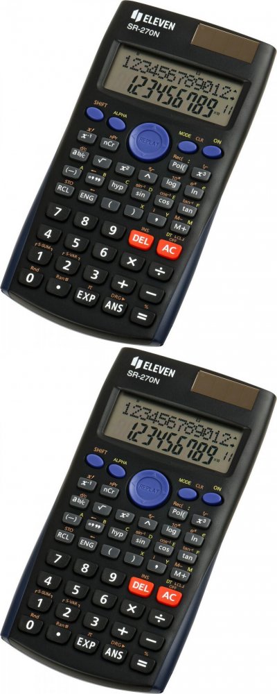 2x Kalkulator naukowy Eleven SR270N, 12 cyfr, 240 funkcji, czarny