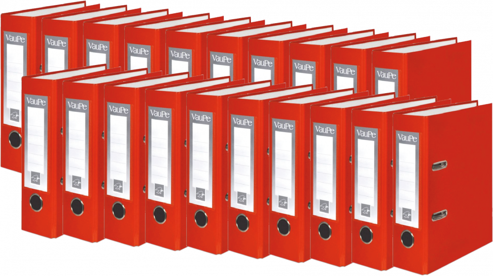 20x Segregator A5 VauPe FCK, 75mm, do 500 kartek, czerwony
