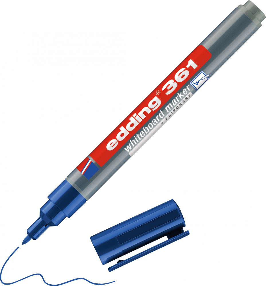Marker suchościeralny edding 361, okrągła, 1mm, niebieski