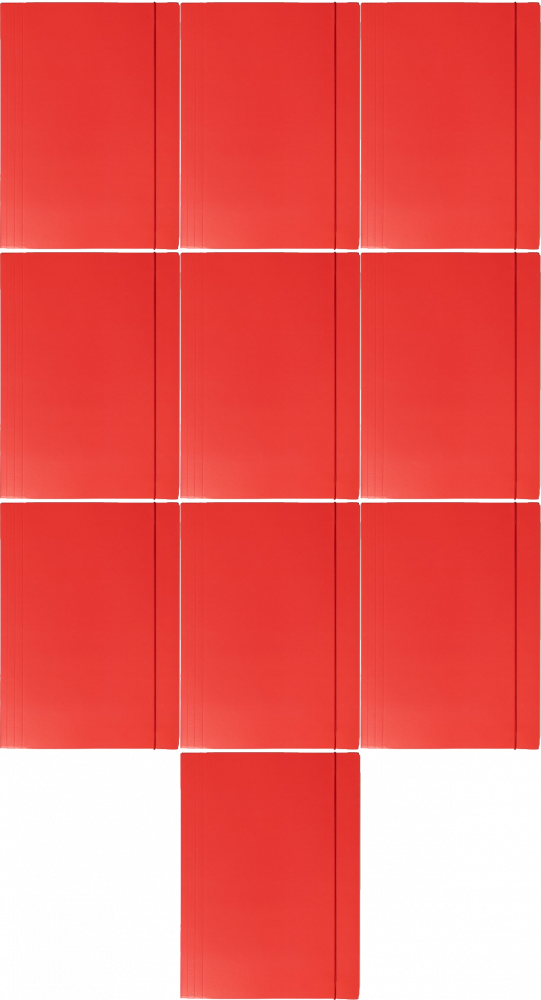 10x Teczka kartonowa z gumką Barbara, lakierowana, A4, 400g, czerwony